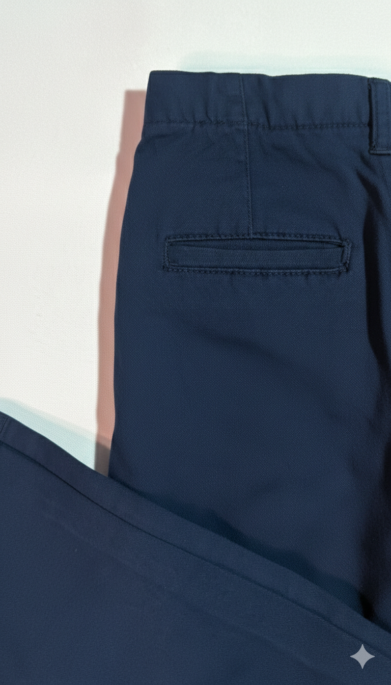 Boys Slim Cotton Pant-Blue Color - Image 3