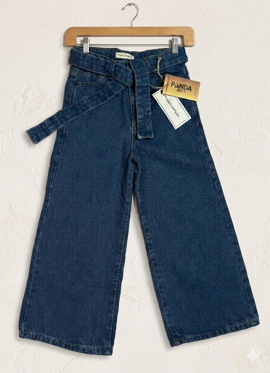 Girls Stylish Wide Legs Long Steps Denim - Image 3