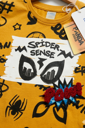 Branded Boys T-Shirt Mustard Yellow ''Spider Man'' 'Printed'