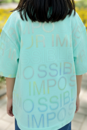 Branded Baggy Style T-Shirt "Mint Green Metallic Typography" Print
