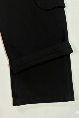 Wide Legs Black Cargo Jeans