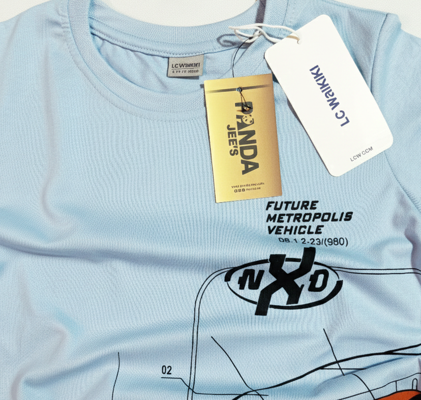 Branded Boys T-Shirt Light Blue 'Sports Car' printed - Image 3