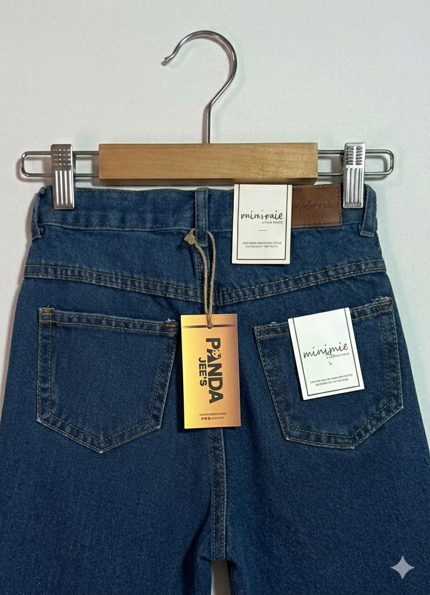 Girls Wide Legs Star Embroidery Denim - Image 3