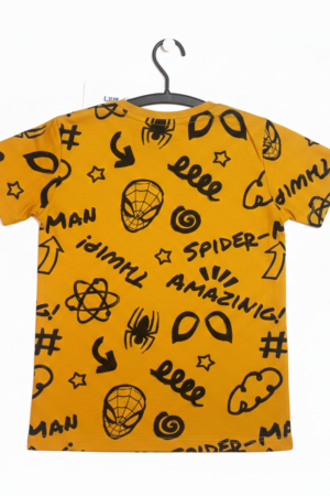 Branded Boys T-Shirt Mustard Yellow ''Spider Man'' 'Printed'