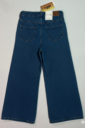 Girls Wide Legs Star Embroidery Denim