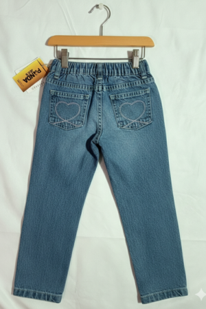 Girls Stylish Bow Embroidery Denim