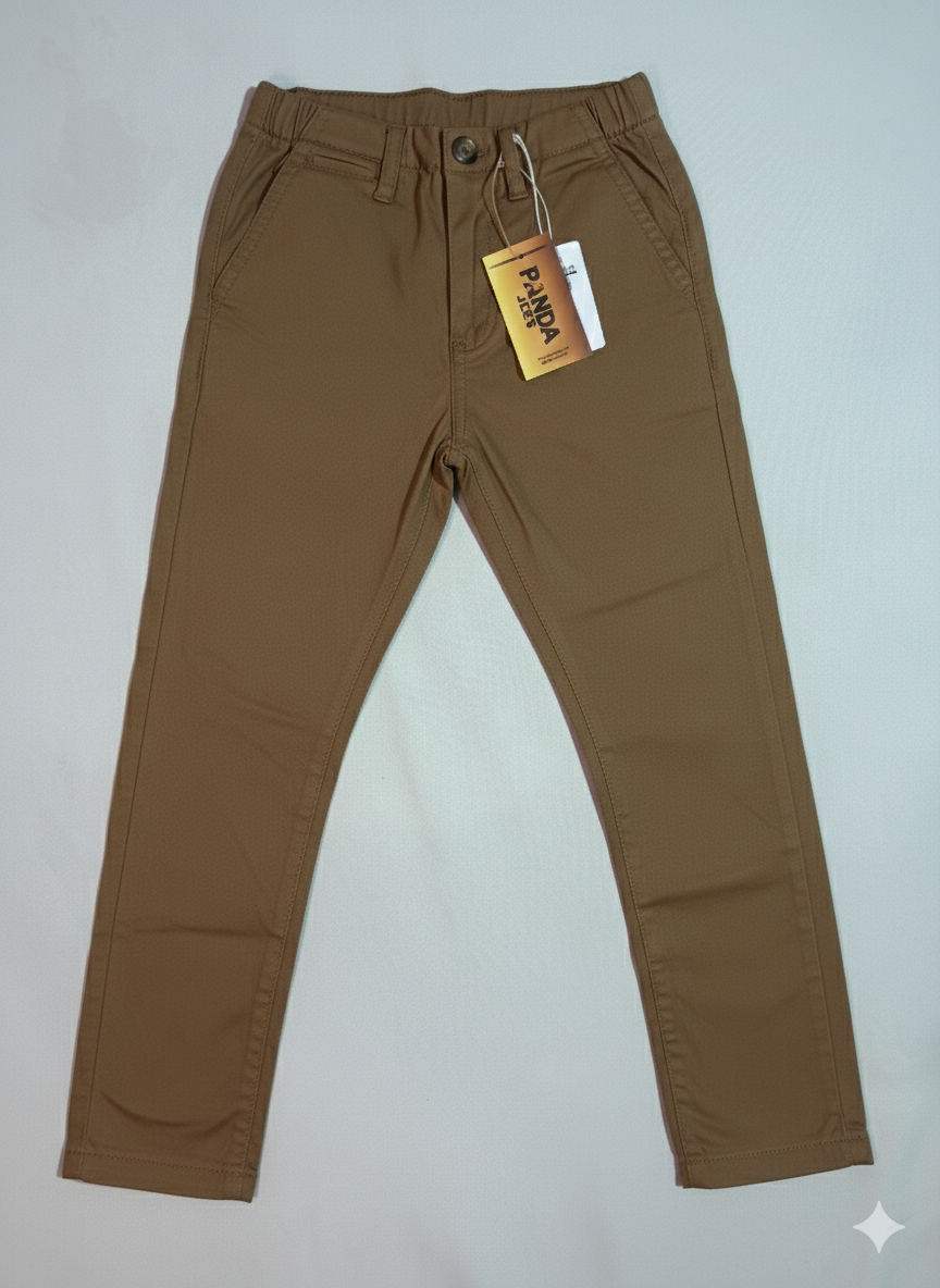 Baby Boy Cotton Pant-camel color - Image 2