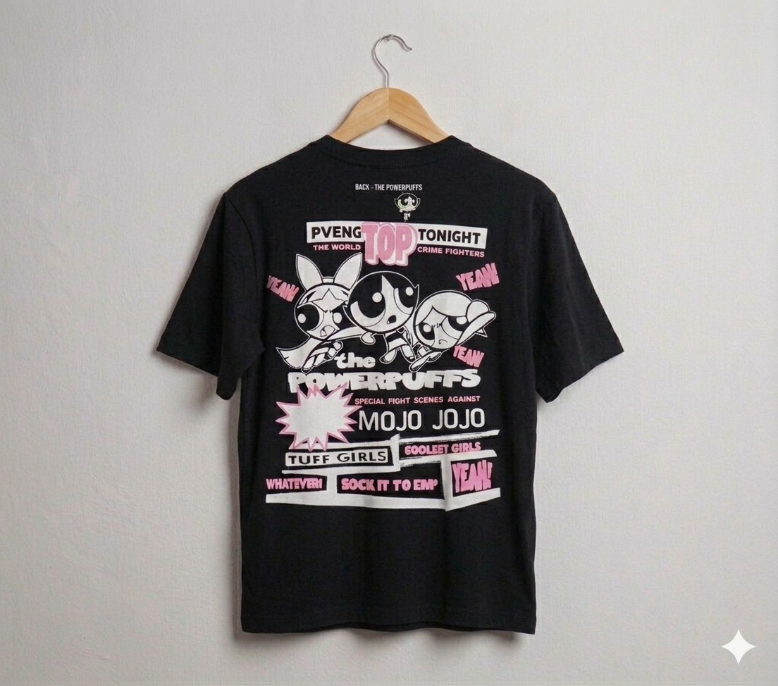 Branded Baggy Style T-Shirt "Powerpuff Girls" Print - Image 4