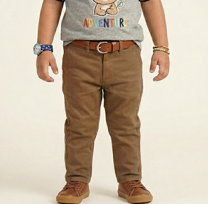Baby Boy Cotton Pant-camel color