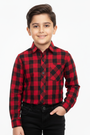 Red & Black Checkered Casual Shirt