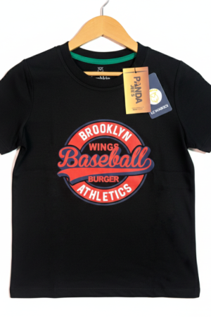 Premium Quality Black ''Baseball'' 'Printed' Boys T-Shirt