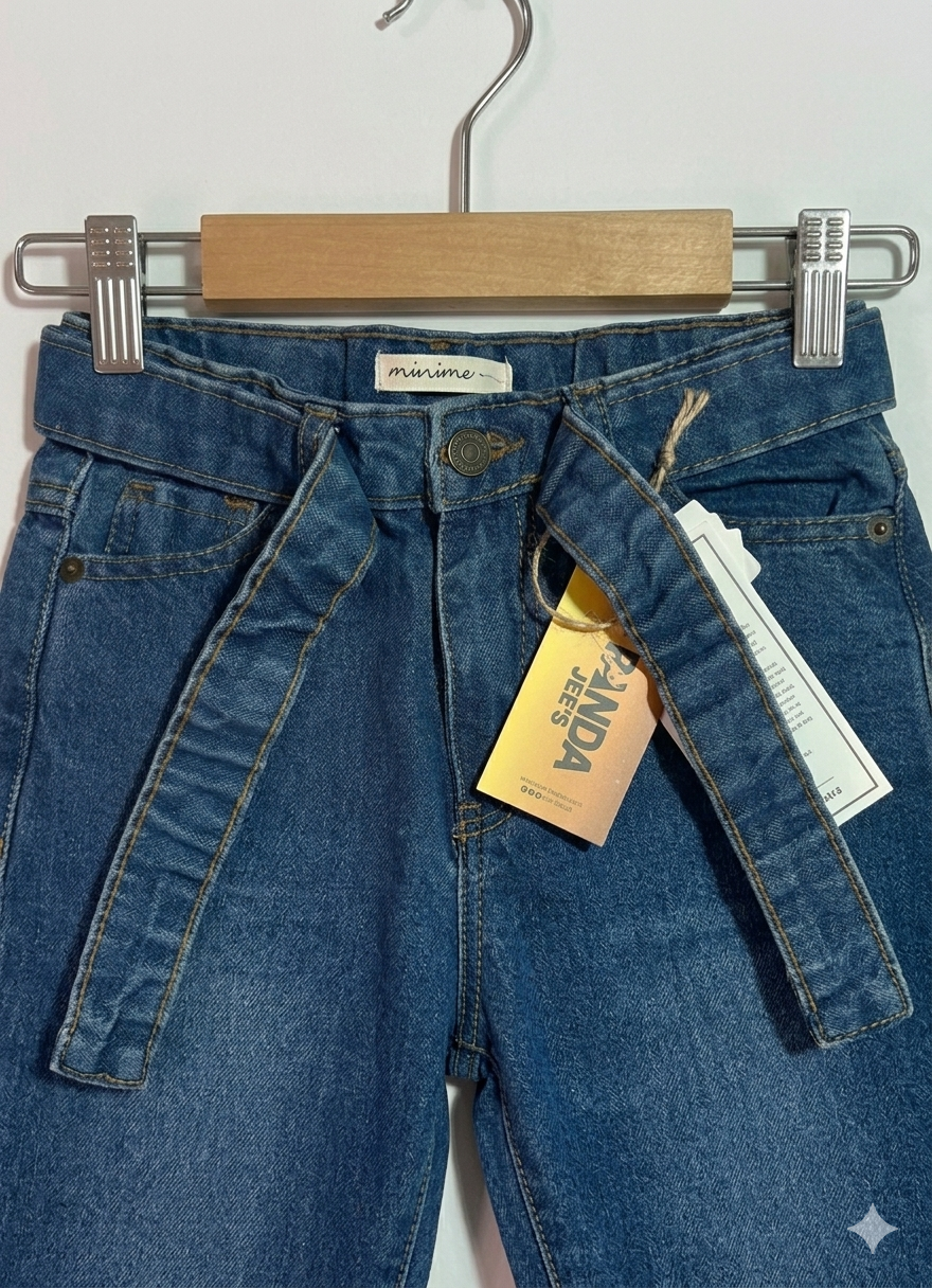 Girls Stylish Wide Legs Long Steps Denim - Image 4