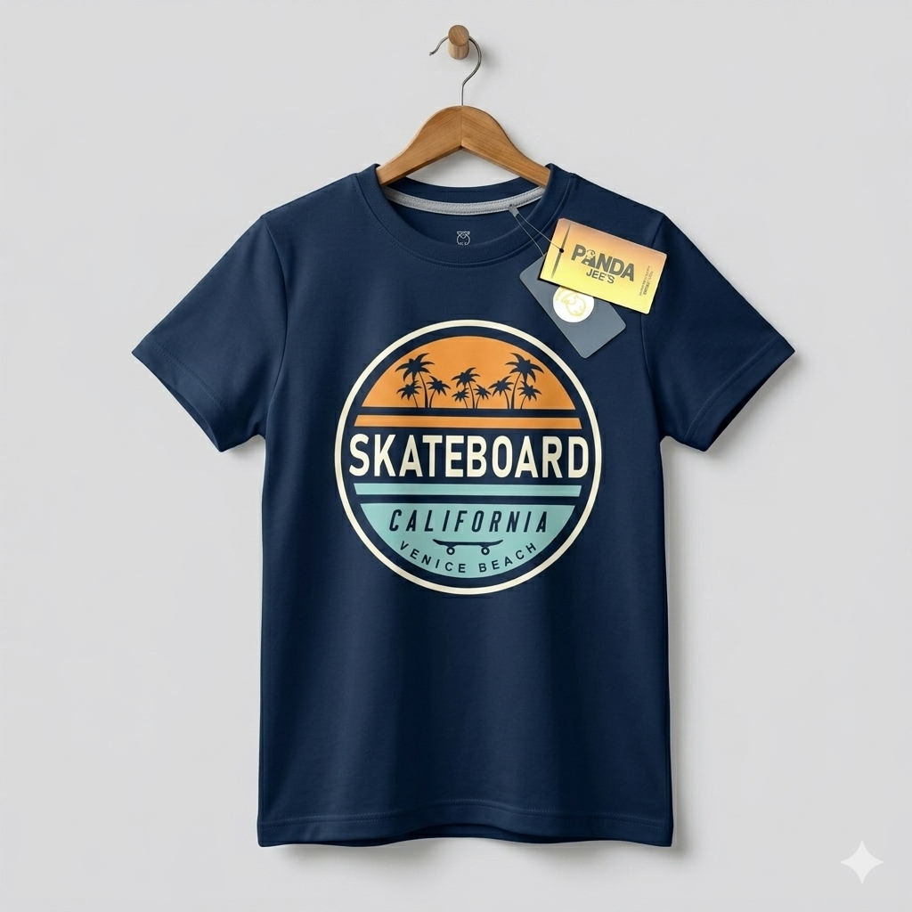 Branded Boys Blue ''Skateboard'' 'Printed' Boys T-Shirt - Image 2