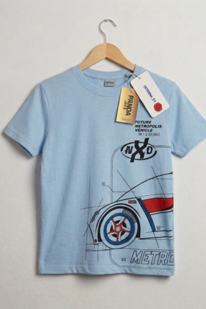 Branded Boys T-Shirt Light Blue 'Sports Car' printed