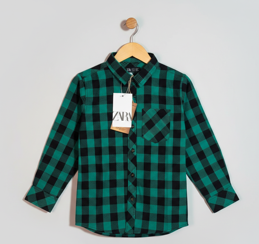 Green & Black Checkered Casual Shirt - Image 2