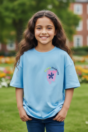 Branded Baggy Style T-Shirt "Pink Flower" Print