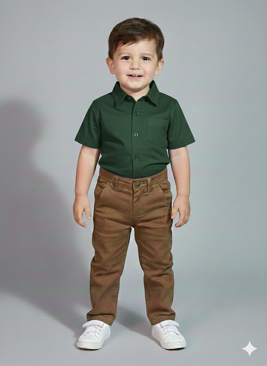 Baby Boy Cotton Pant-camel color