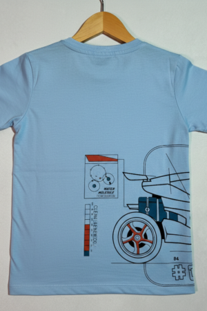 Branded Boys T-Shirt Light Blue 'Sports Car' printed