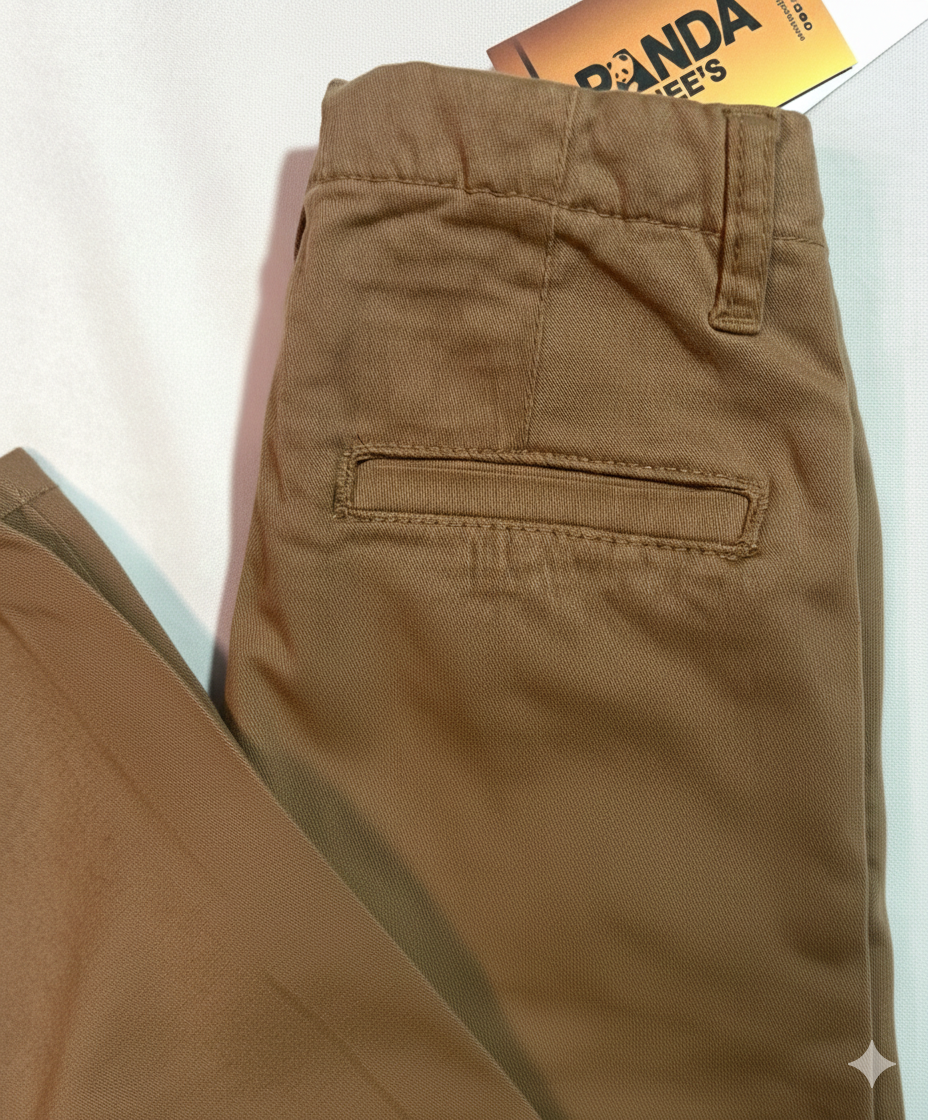 Baby Boy Cotton Pant-camel color - Image 6
