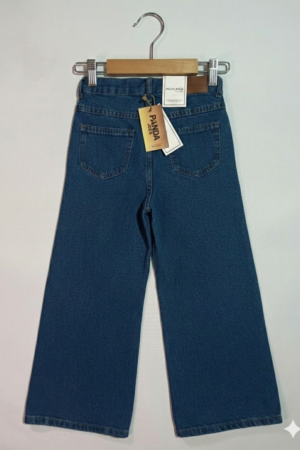 Girls Stylish Wide Legs Long Steps Denim