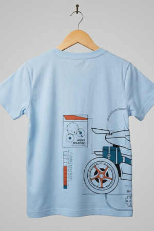 Branded Boys T-Shirt Light Blue 'Sports Car' printed