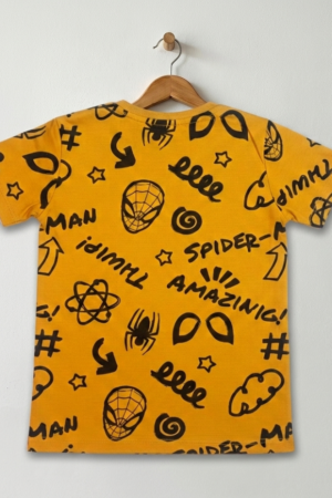 Branded Boys T-Shirt Mustard Yellow ''Spider Man'' 'Printed'