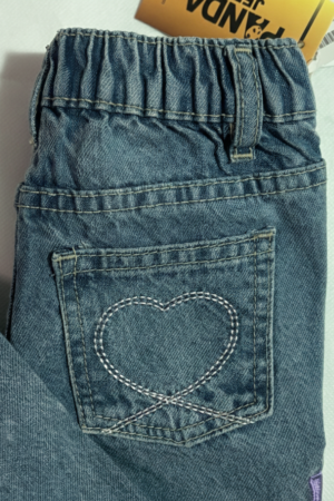 Girls Stylish Bow Embroidery Denim