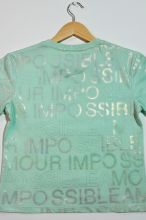 Branded Baggy Style T-Shirt "Mint Green Metallic Typography" Print