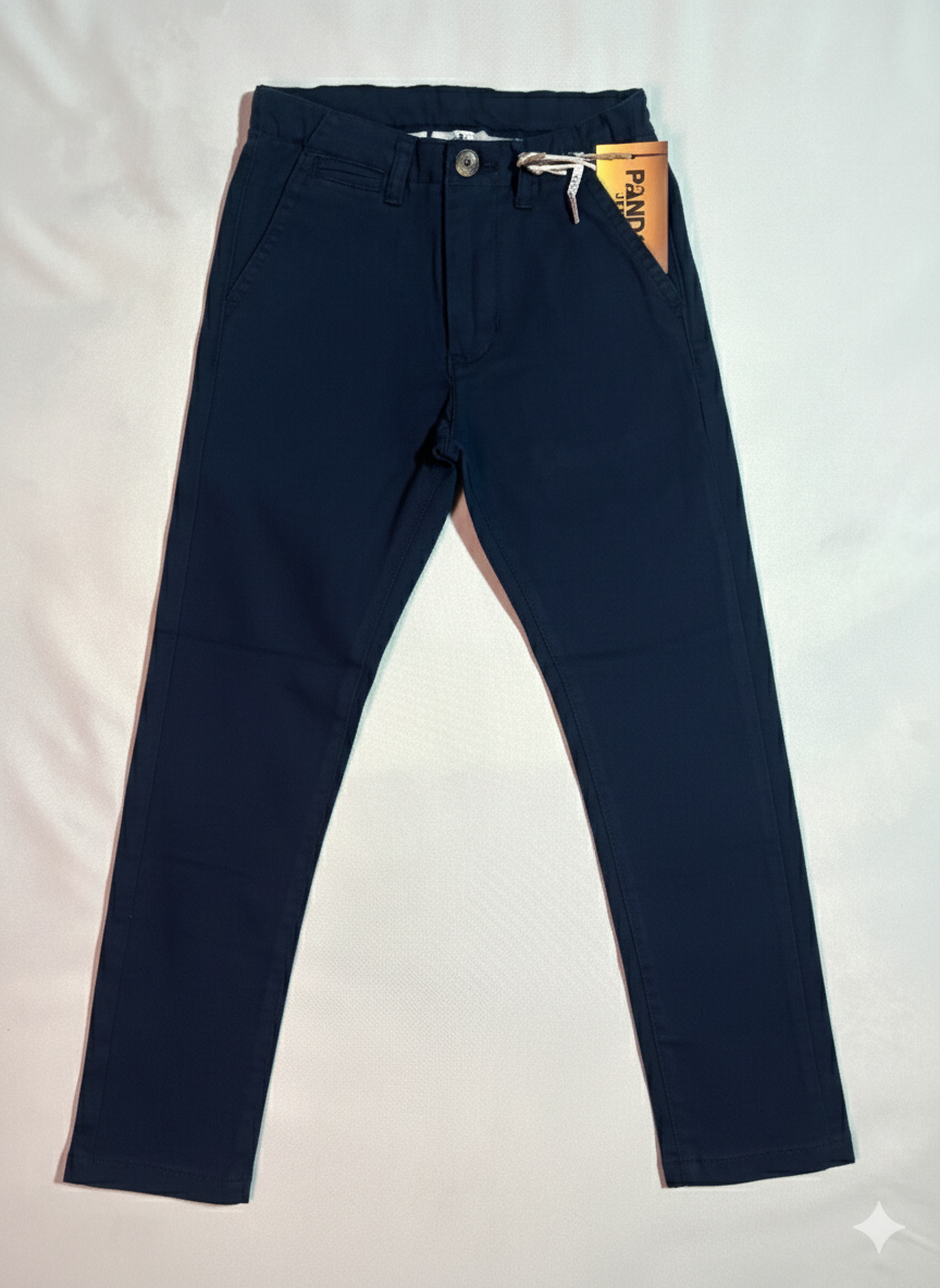 Boys Slim Cotton Pant-Blue Color - Image 2