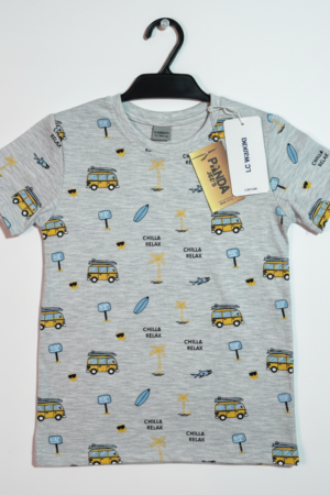 Branded Boys T-Shirt Light Grey ''Yellow Van'' 'Printed'
