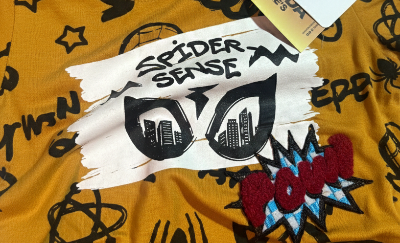 Branded Boys T-Shirt Mustard Yellow ''Spider Man'' 'Printed' - Image 3