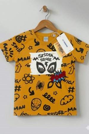 Branded Boys T-Shirt Mustard Yellow ''Spider Man'' 'Printed'