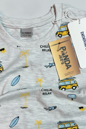 Branded Boys T-Shirt Light Grey ''Yellow Van'' 'Printed'