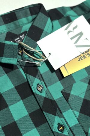 Green & Black Checkered Casual Shirt
