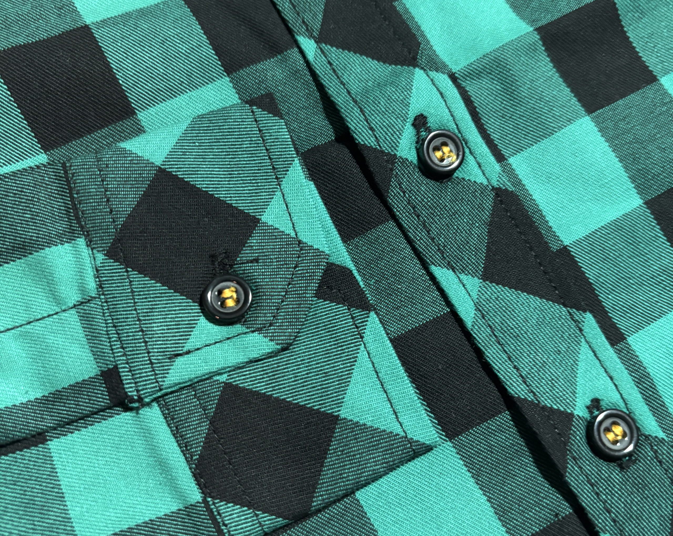Green & Black Checkered Casual Shirt - Image 3